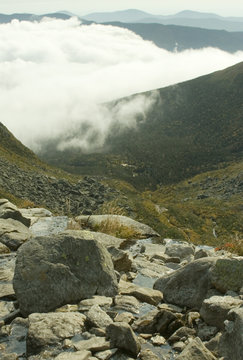 ravine in clouds