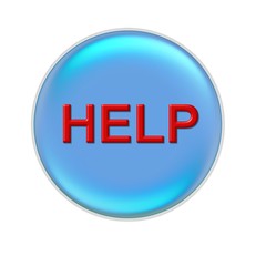 help button hellblau