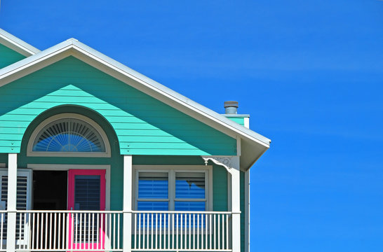 mint and pink coastal home