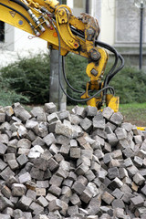 Fototapeta premium steine vor bagger