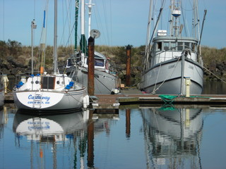 boats and reflection
