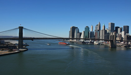 Obraz na płótnie Canvas Brooklyn Bridge i Lower Manhattan panoramiczny