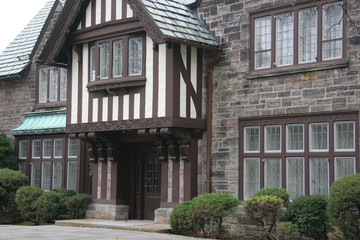 front of tudor style house