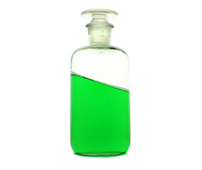 bottle with tilted liquid
