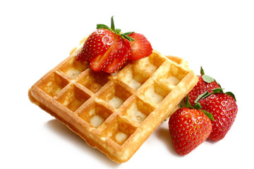 waffles and strawberries