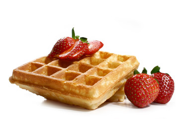 waffles and strawberries