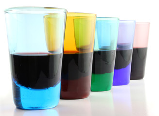 Fototapeta premium 5 drinking glasses - close up