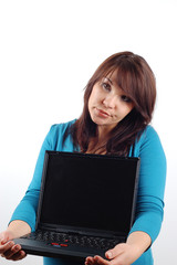 woman holding laptop #6