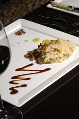 risotto and red wine