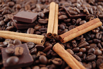 coffee beans and cinnamon
