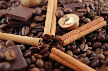 coffee beans and cinnamon