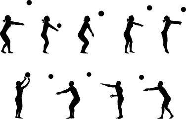 volleyball silhouettes