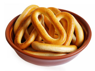 ring-shaped cracknel on a white