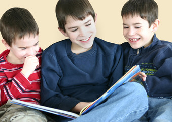 boys reading together