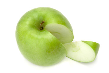 sliced green apple