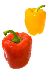 red and yellow bell peppers. close-up 3