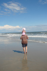 walking on the beach
