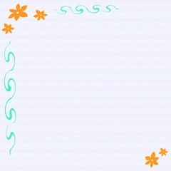 flower framed note paper