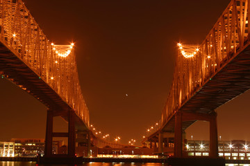 twin spans at night
