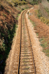 Fototapeta premium the railway track to st. ives, along the cornish c