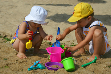 children on the beach