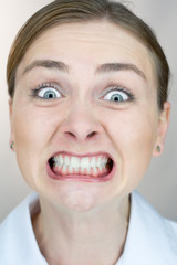 uptight expression closeup