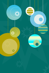 abstract retro christmas balls - winter background