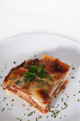 plate of lasagne