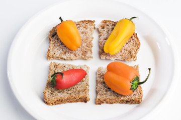 peppers on bread