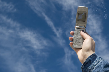 mobile phone, with music...