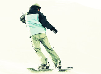 snowboarder on snow