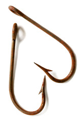 rusted fish hooks