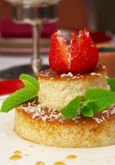 tasty dessert on a table at restaurant