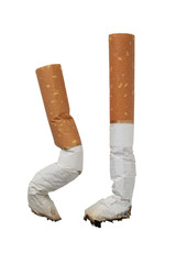 two stubs of cigarettes