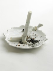 ended cigarette on ash-tray