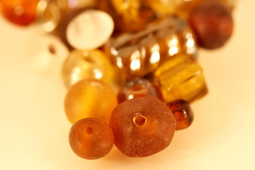 brown glass beads