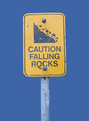 warning falling rocks sign