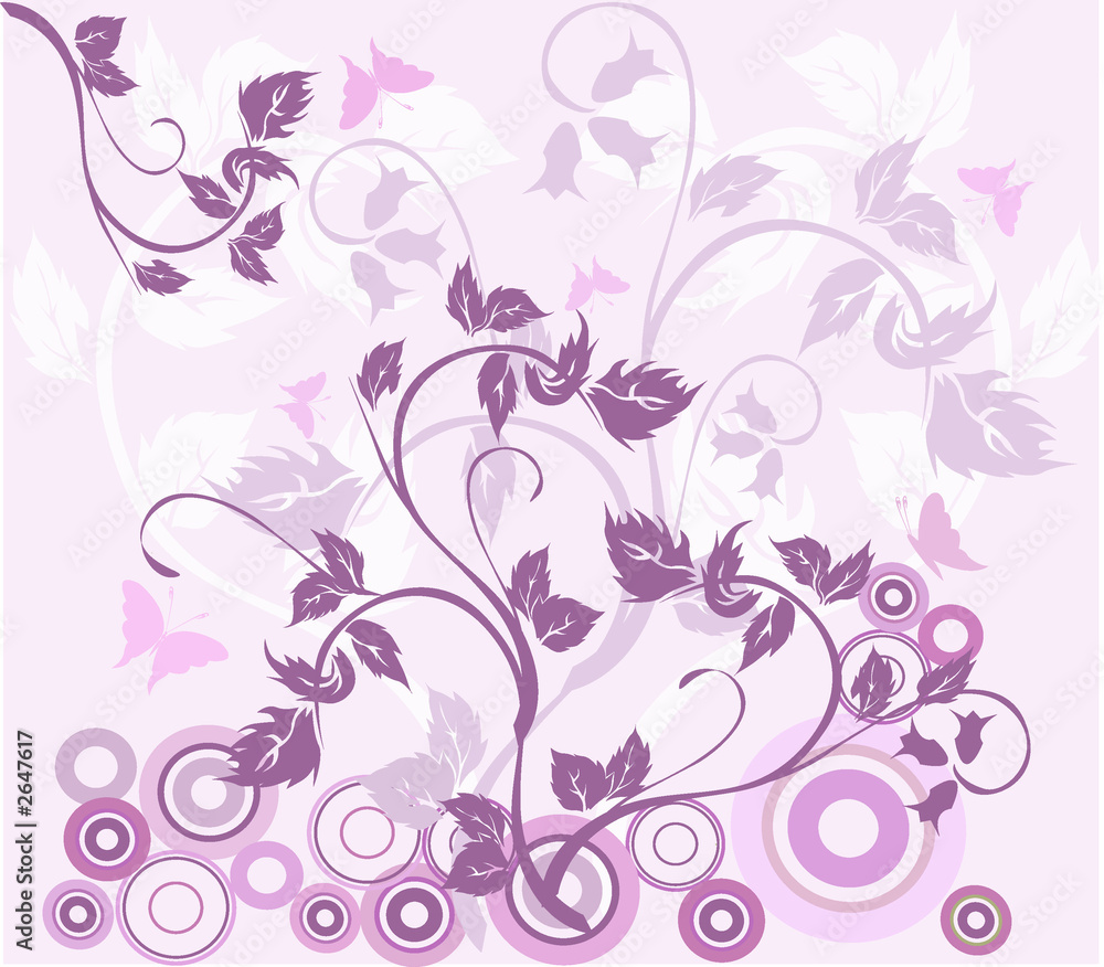 Sticker floral background - illustration