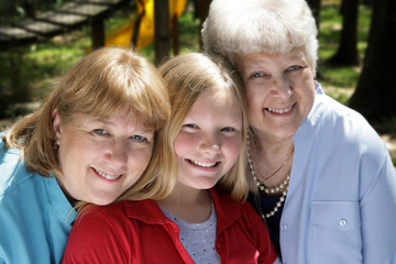 Fototapeta premium three generations in park