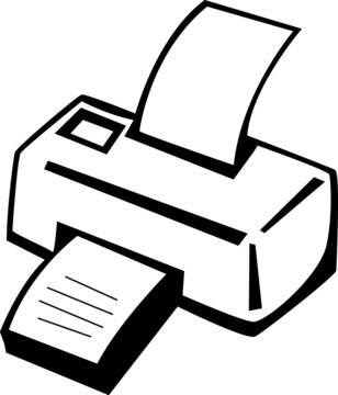 black and white printer printing paper clip art preview