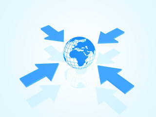 Naklejka premium world and arrows