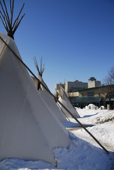 three urban teepees