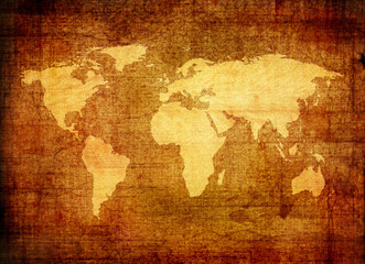 Fototapeta na wymiar grunge map of the world