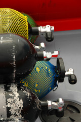 oxygen tanks on a boat