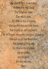 the lords prayer on an old paper background