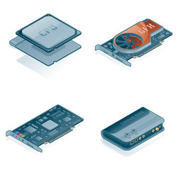 computer hardware icons set - design elements 55j