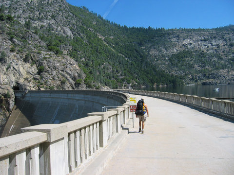 Hiker On Hetch Hetchy Dam