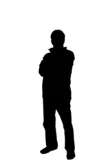 silhouette of a casual man