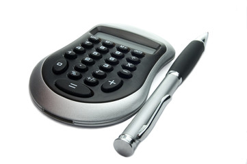 calculator and pen