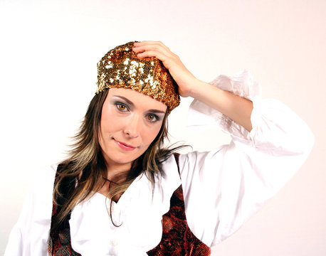 gypsy girl with the golden hat